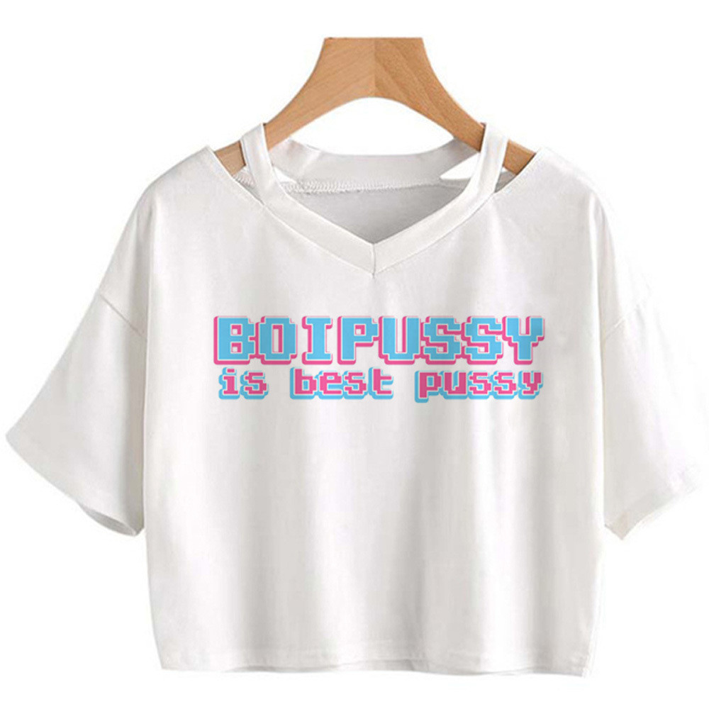 Femboy เสื้อครอป Streetwear Gothic Grunge Harajuku สำหรับสาวสไตล์ Shoujojo