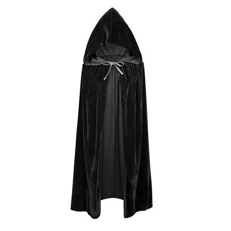 LY UHH Gothic Hooded Cape Halloween Cloak Golden Veet Halloween Cloak Cape For Adults Cosplay Hoode