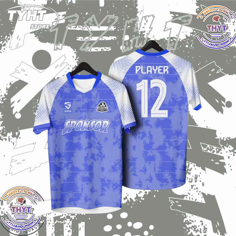 ออกแบบใหม่ Full sublimation Futsal Football jersey ชื่อที่กําหนดเอง baju t เสื้อ lelaki bola jersey 