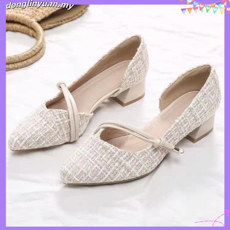 hot🔥การประกันคุณภาพ🔥 import Women's New Spring/summer 2021 Fairy Wan Wanlei Style Gentle Shoes Th