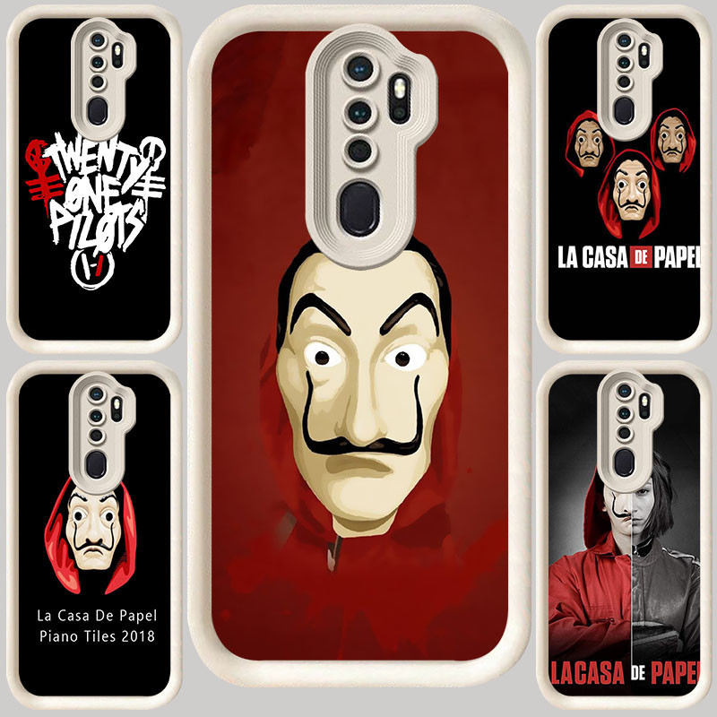 M-49 La Casa De PapeปลอกสีขาวสําหรับOPPO A5 A39 A9 2020 Reno 2Z A37 2F F11 A83 Pro