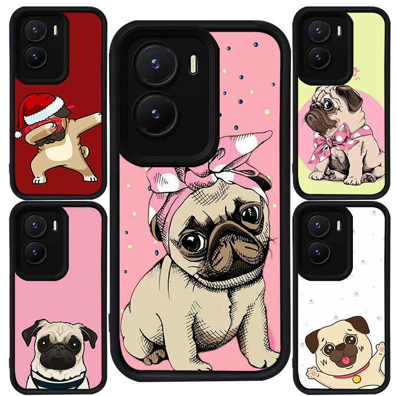 สําหรับ VIVO Y15s Y56 Y22s Y16 Y01 Y35 Y75 Y15a Y22 Y55 T4 IQOO 13 Z10 Z9 Z9X 5G สีดําซิลิโคน M-7 Pu