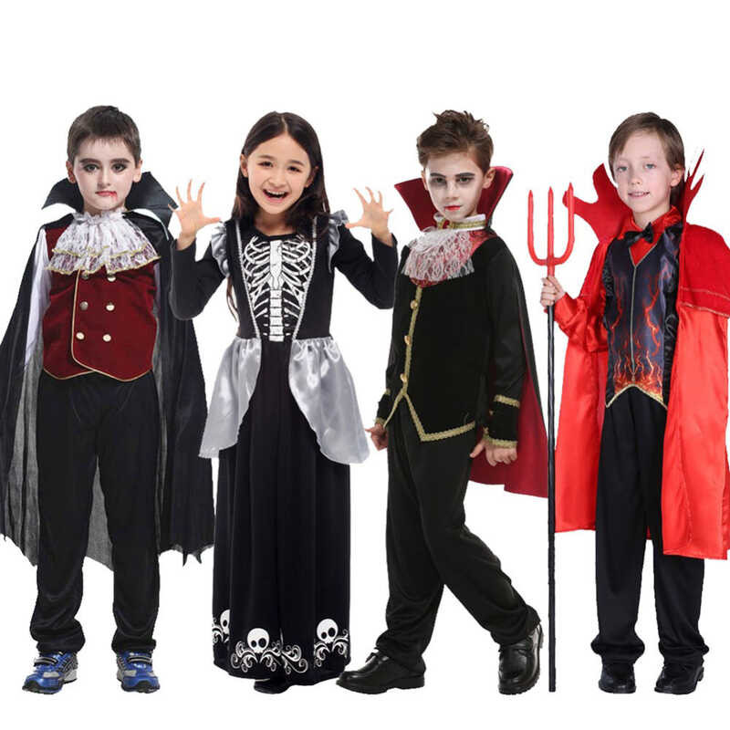 LY Lolanta Halloween Costume For Kids Boys Girls Vampire Cosplay Clothes Child Gothic Bloodsucker O