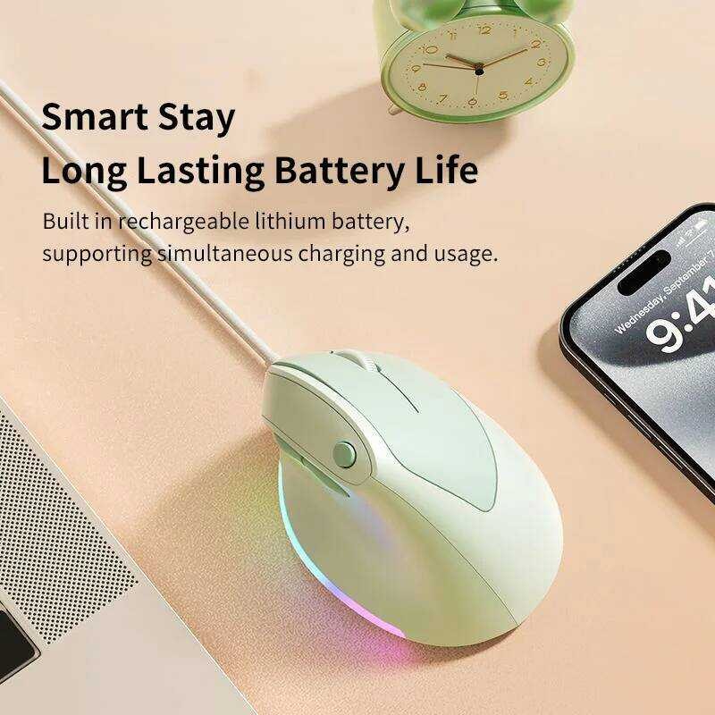 เมาส์แนวตั้ง Ergonomic 2.4Ghz เมาส์ไร้สายสําหรับเล่นเกมสํานักงานเมาส์คอมพิวเตอร์ออปติคัลเงียบ ราคา ถูกที่สุด ดีลบีเคเค แกลเลอรีภาพที่ 3