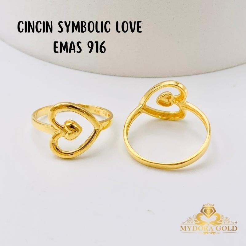 Mydora แหวนสัญลักษณ์ Love Gold 916/22k
