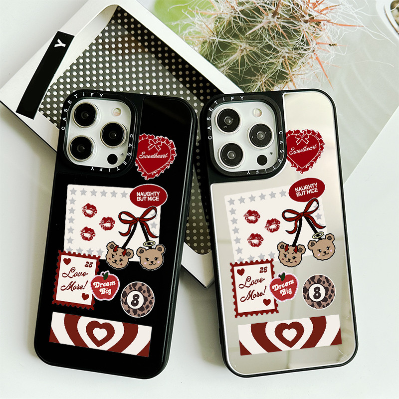 Top Girl Studio Naughty But Nice Mirror Case สําหรับ IPhone 11 12 13 Mini 15 16 Pro Max Case X XR XS
