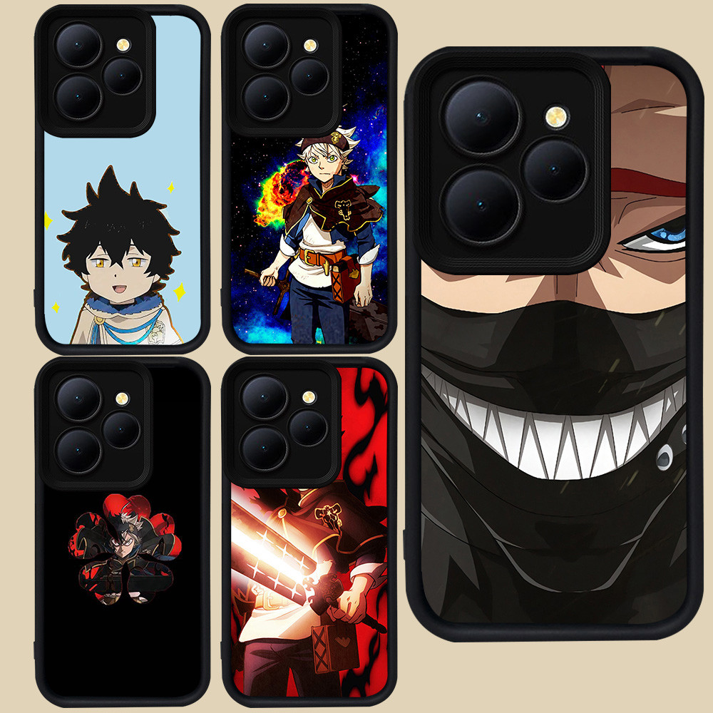 ปลอกสีดําสําหรับ Tecno Spark Pova 5 POP 20 8 6 GO 4 9 7 Pro GO1S GO1 2024 2023 2025 Plus Camon 12 40