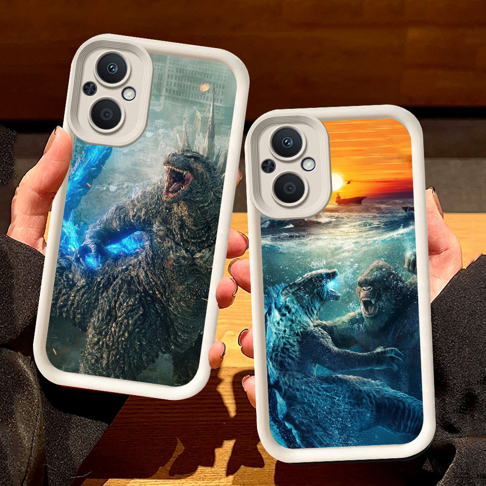 เคสสีขาวสําหรับ OPPO Reno Find X5 8Z 8 7Z 7 Lite 5G S71 Godzilla vs Kong