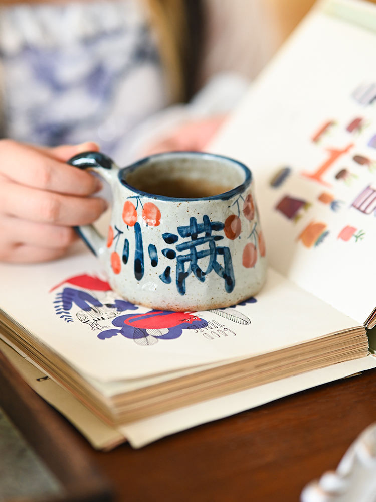 Xiwen ชอบที่จะเห็น Jingdezhen Blue และ White-Painted Coffee Coffee Coff Coffee Cup