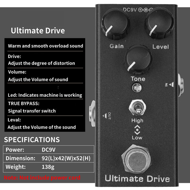 เอฟเฟกต์กีตาร์ไฟฟ้า Guitar Effect Pedal Ultimate Drive Effect Pedal