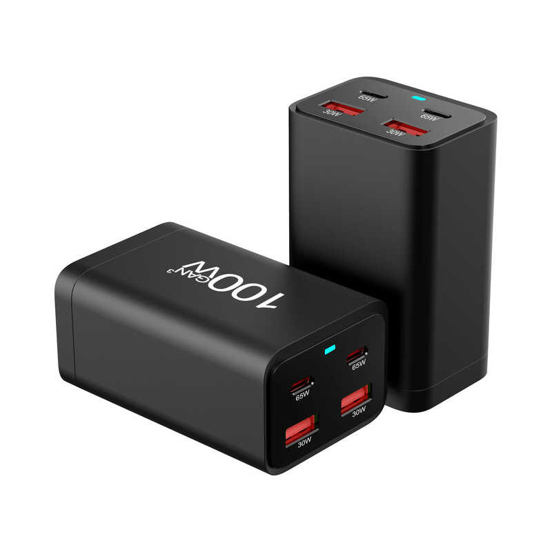 ❥ เครื่องชาร์จ 100W Gan 4พอร์ต PD ชาร์จเร็ว3.0 USB Type C แบบตั