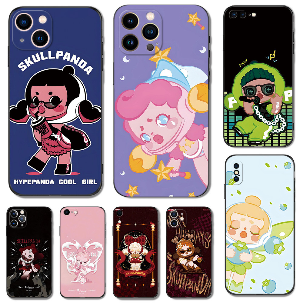 เคส สำหรับ iPhone 16 Pro Max / 16 Pro / 16 Skullpanda ลมจีน เคส Case สีดํา สีแดง แปลกๆ น่ารัก Cute เ