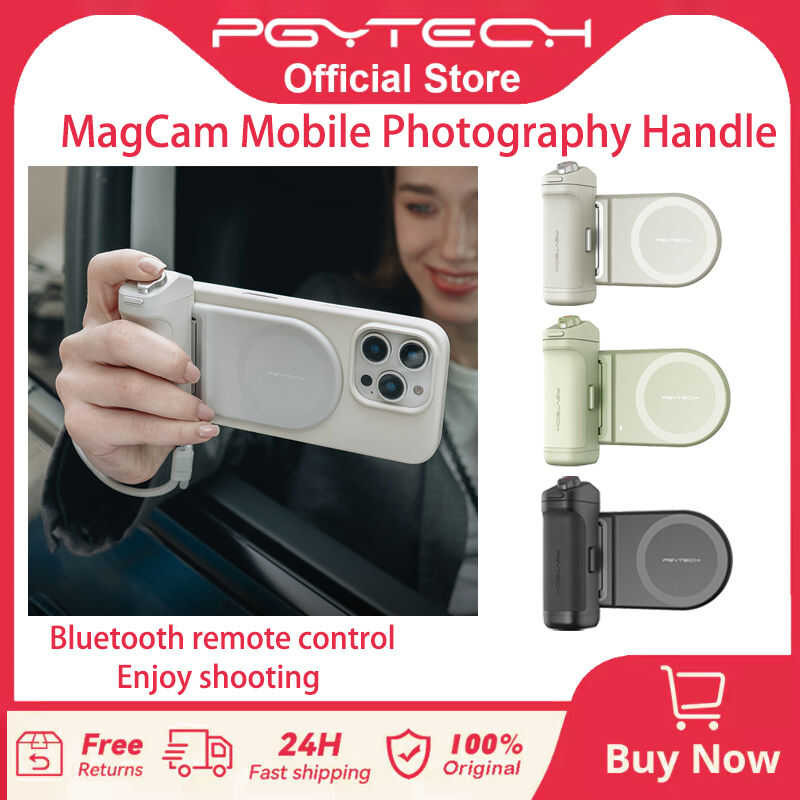 ❤ PGYTECH ไฟเติมแม่เหล็ก Magcam ด้ามจับถ่ายภาพเคลื่อนที่ รีโมทบลูทูธ อุปกรณ์เสริมการถ่ายภาพ ชาร