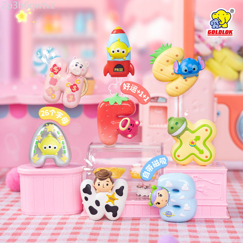 ♞,♘GOLDLOK Disney Songsong TSUMTSUM ตัวอักษรตู้เย็นสติ๊กเกอร์แม่เหล็กน่ารักอินเทรนด์เครื่องประดับ