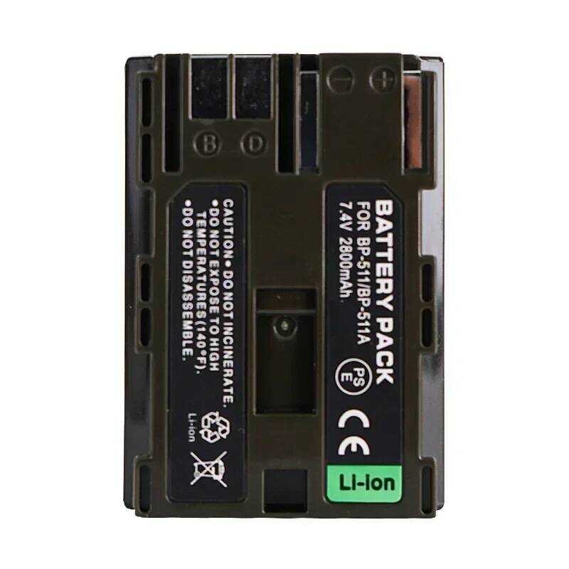 ▥ 2800Mah 7.4V แบตเตอรี่ Bp-511A สําหรับกล้อง Canon SLR 10D 20D 30D 40D 50D 300D G5 G6 5D