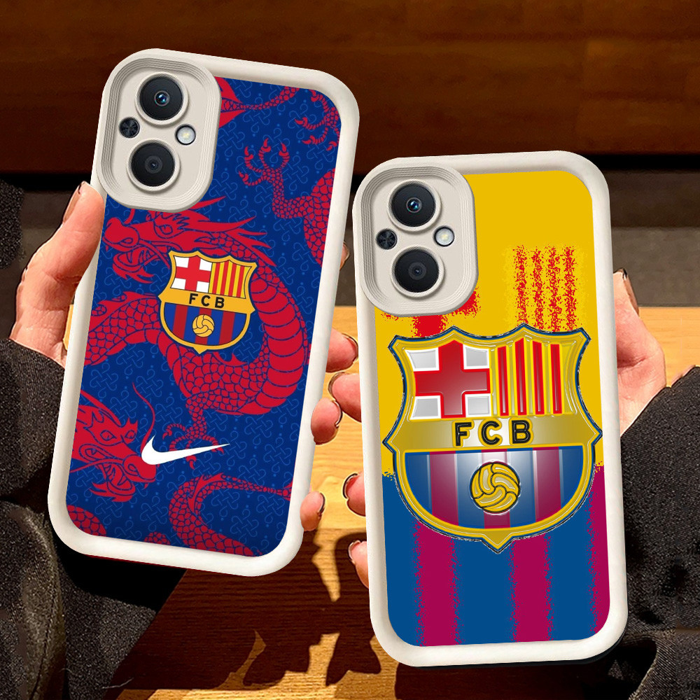 เคสสีขาวสําหรับ OPPO Reno Find X5 8Z 8 7Z 7 Lite 5G S115 Barcelona-FC