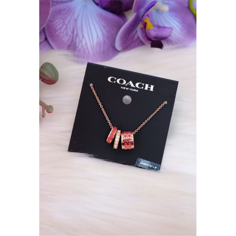 ️️แท้สร้อยคอ Coach Signature Enamel Necklace(C9446)️️