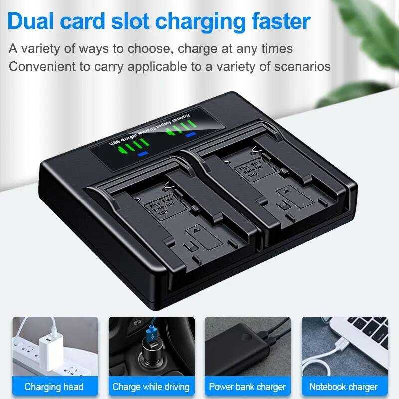 ▥ HQIX สําหรับ Fujifilm Ds260 Dx-9 Mx-500 600 600X 600Z 700 กล้อง Np-100 Dual Charger แบตเตอรี่