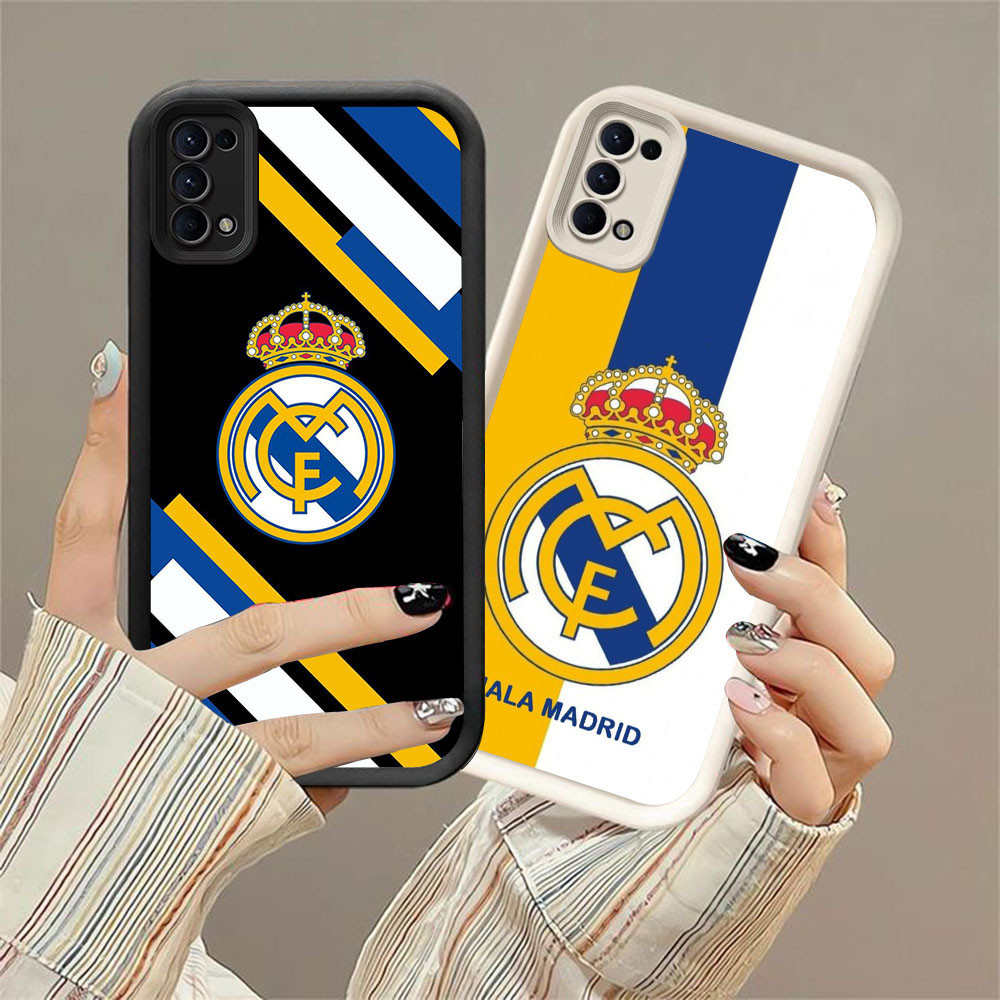 CK-25 Real Madrid Football Club หรูหราซิลิโคนสําหรับ OPPO A5 A5i Reno 4 5 6 ค้นหา X3 Lite Realme C65
