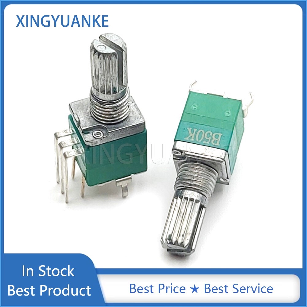 2 ชิ้น/ล็อต 097 ประเภทแนวตั้งเดี่ยว 5Pins พร้อมสวิตช์ B50K RK097 ปรับระดับเสียง Potentiometer B503 50K Ohm ดอกไม้เพลาความยาว 15 มม.