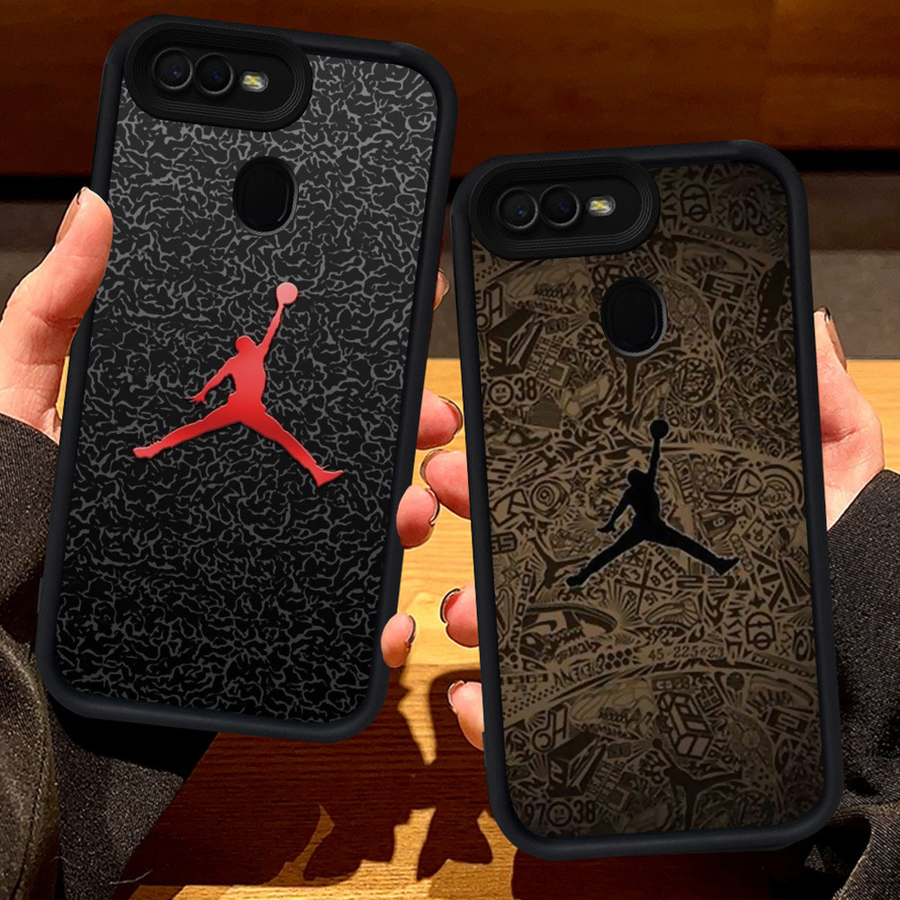 S55 J-jordan โลโก้สําหรับ OPPO A1K A7 F7 A5S A11K F5 A5 A12 A12s A12E A3S F9 Pro สีดํา