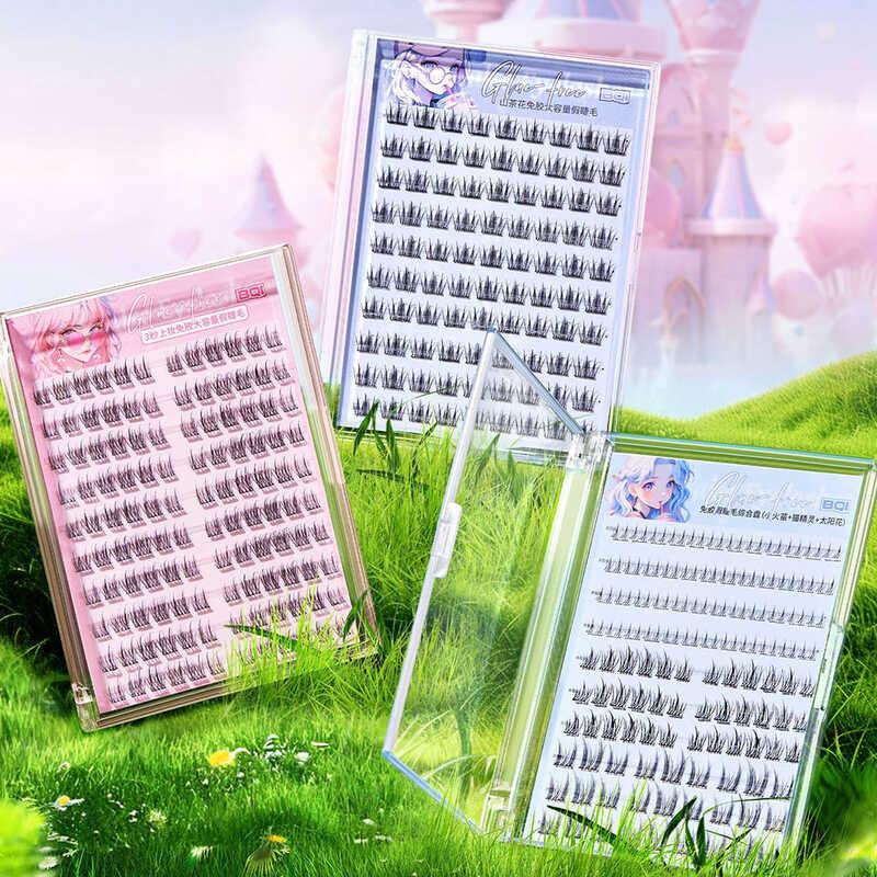▥ Bqi ขนตาปลอม10แถวแบบไม่มีกาวติดขนตาปลอมความจุมากขน