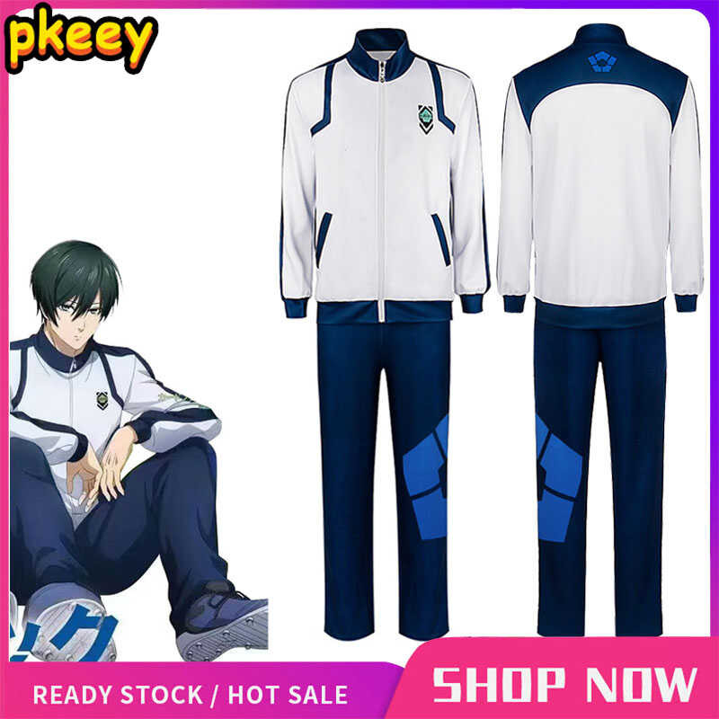 LY Anime Blue Lock Rin Itoshi Isagi Yoichi Cosplay Costumes Jacket Coat Pants Set For Men High Scho