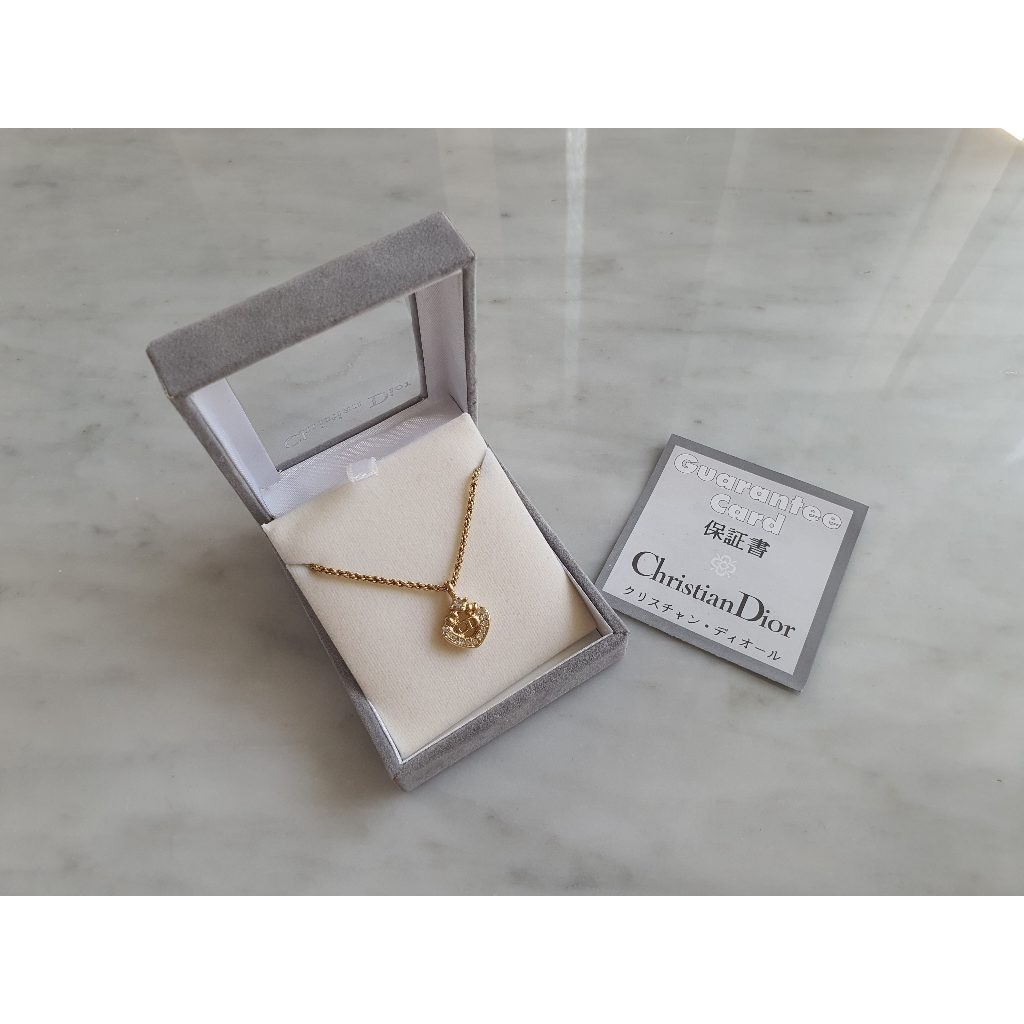 CHRISTIAN DIOR CROWN RHINESTONE NECKLACE