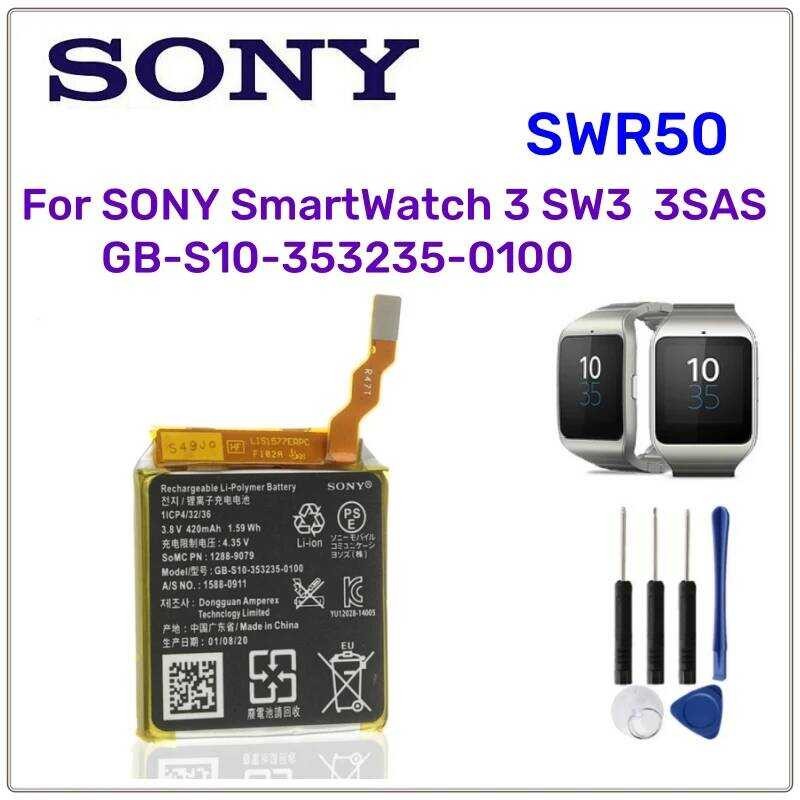 ❃ แบตเตอรี่ทดแทนใหม่  สําหรับ SONY Smart Watch 3 Sw3 Swr50 3Sas แท้แบตเตอรี่ 420Mah + เครื่องมือ    