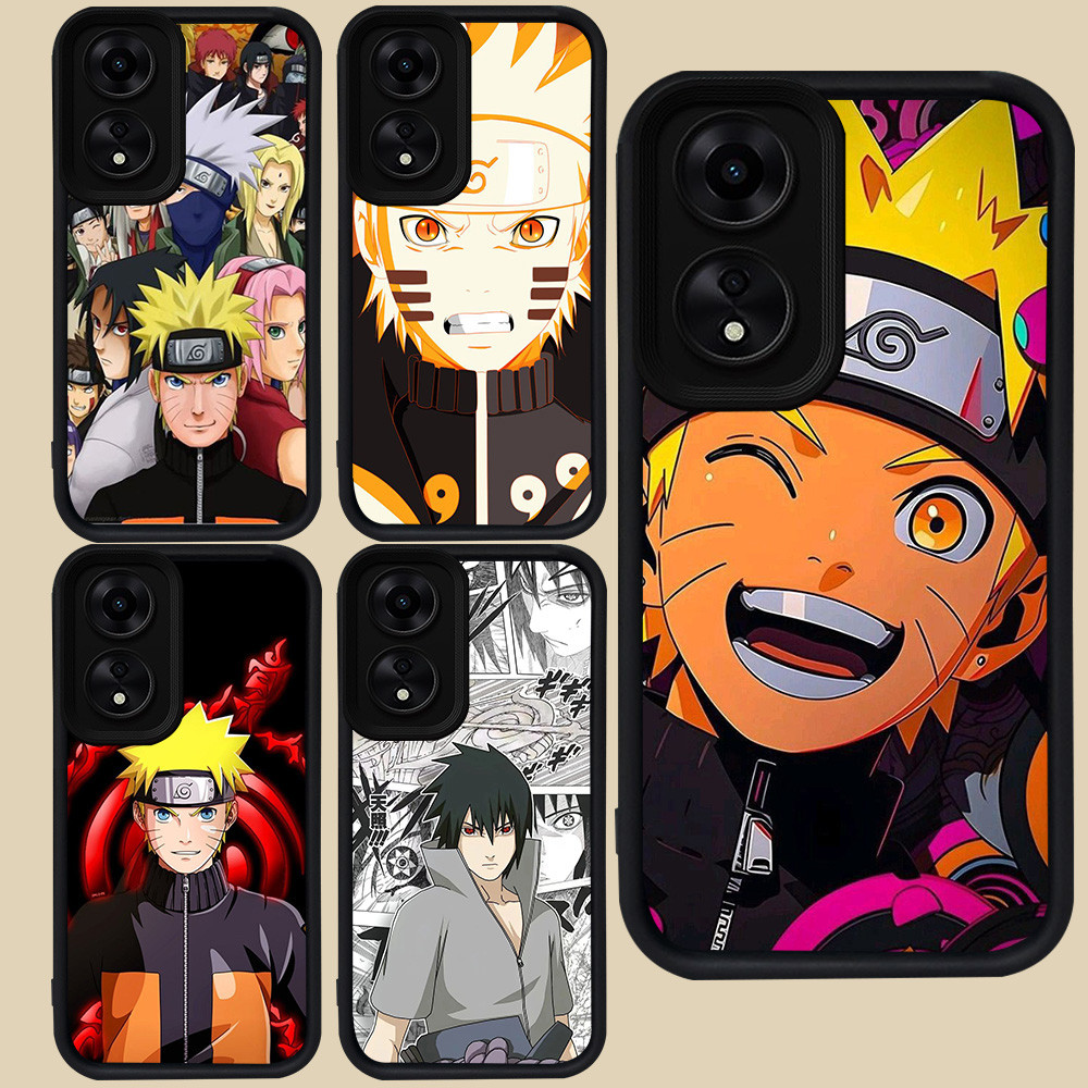 ปลอกสีดําสําหรับ OPPO A18 A17 A98 A38 A60 A17K A78 A58 5G R81 Uzumaki Naruto