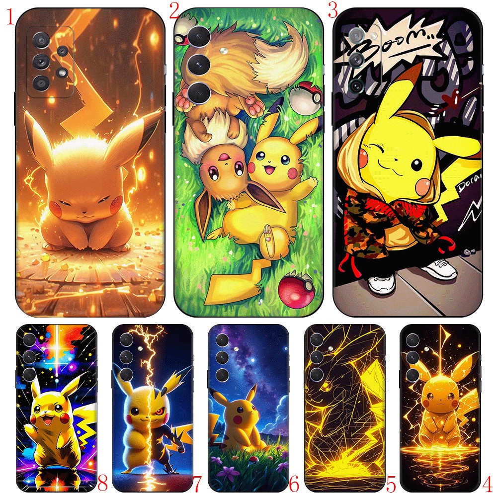 Pokémon Pikachu สําหรับ Samsung A32 A51 A52 A71 A72 M20 เคสโทรศัพท์ TPU ฝาครอบป้องกันแบบนุ่ม