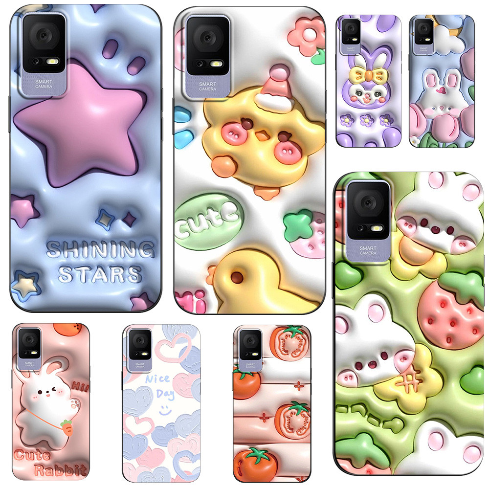 สําหรับ TCL 405 406 406S กรณีกลับฝาครอบโทรศัพท์ป้องกันซิลิโคนนุ่มสีดํา Tpu รูปแบบต่างๆของเคสโทรศัพท์