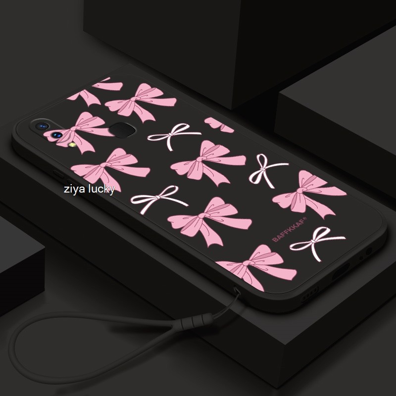 นุ่มน่ารัก Rose สีชมพู Bowknots สําหรับ VIVO Y70 2020 Y72 Y73 2021 4G Y76 Y77T Y78 T1 5G Y78M Y78MT1