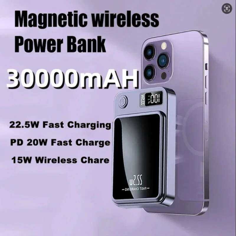 ❥ 100000 Mah Magnetic Power Bank Super Fast ชาร์จแบบพกพาแหล่งจ่ายไฟสํ