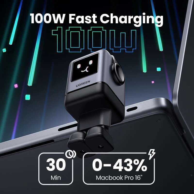 ❥ UGREEN Uno 100W หุ่นยนต์ออกแบบ Qc4.0 PPS PD 3.0 Fast Charger สําหรับ Ip