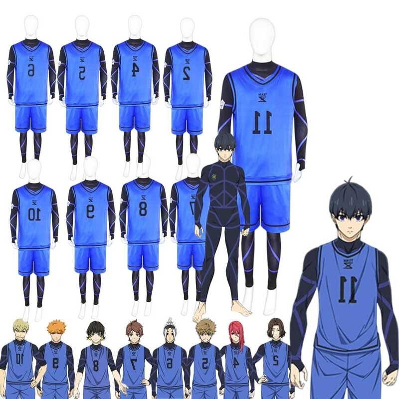 LY 【Ready Stock】 Anime Blue Lock Cosplay Costume Isagi Yoichi Chigiri Bachira Rensuke Kunigami Foot