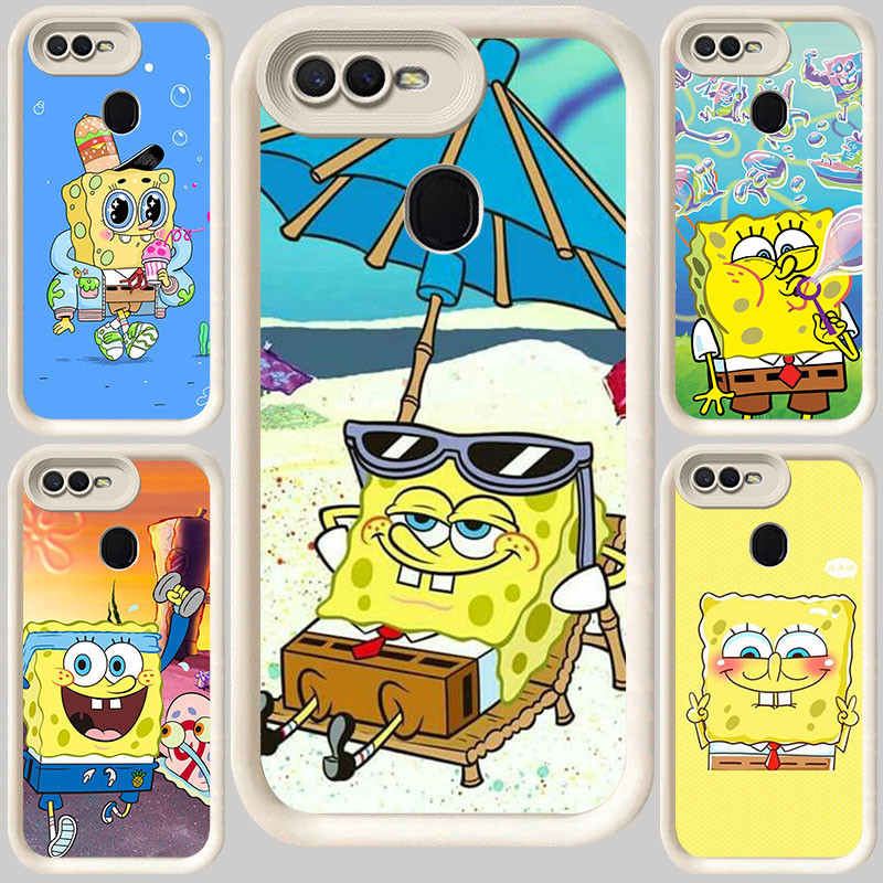 M-14 SpongeBob ปลอกสีขาวสําหรับ OPPO A12E A7 A1K F7 A12 A3S A5 A12s F5 A5S F9 Pro