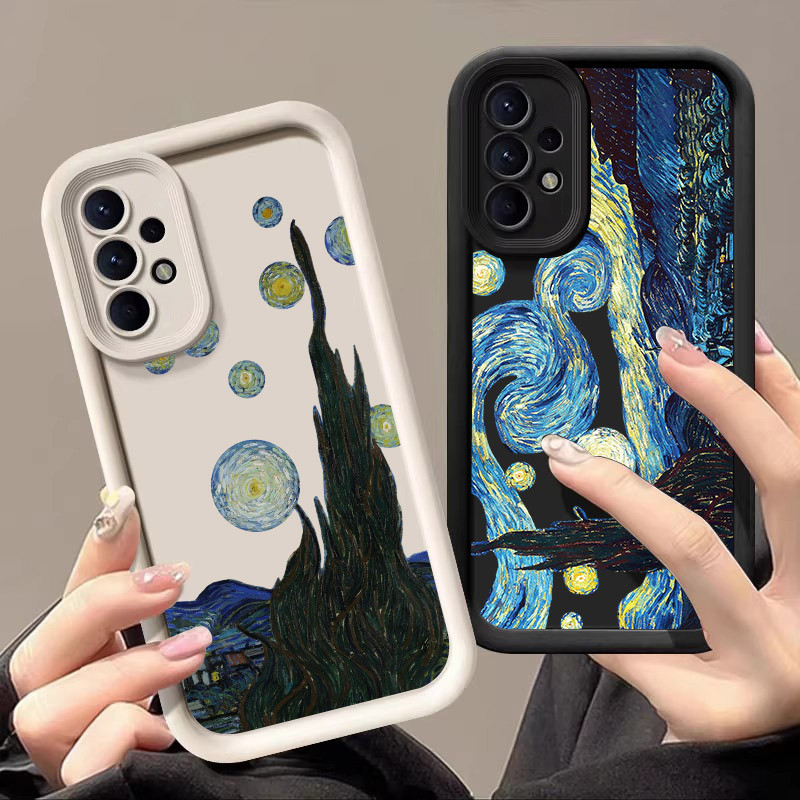 Van Gogh Starry Night Sunflower ภาพวาดเคสโทรศัพท์สําหรับ Samsung Galaxy A55 A54 