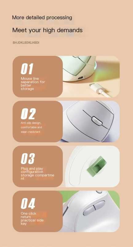 เมาส์แนวตั้ง Ergonomic 2.4Ghz เมาส์ไร้สายสําหรับเล่นเกมสํานักงานเมาส์คอมพิวเตอร์ออปติคัลเงียบ ราคา ถูกที่สุด ดีลบีเคเค แกลเลอรีภาพที่ 7