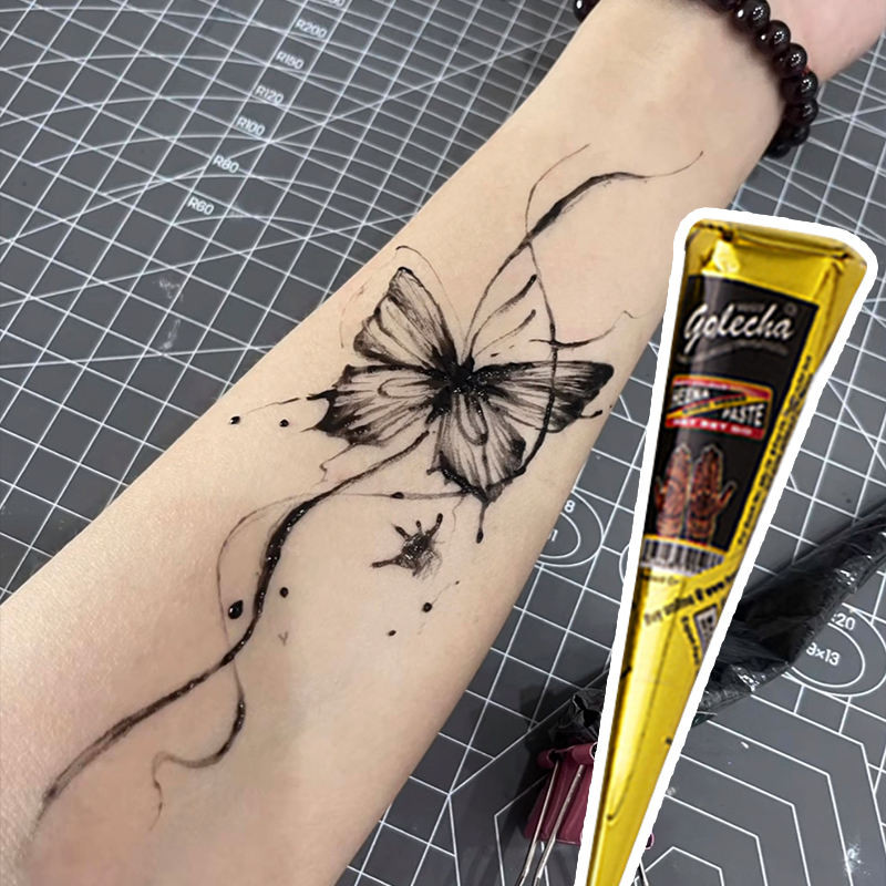 Henna Hand-Painted Cream Indian Pure Plant Prem Brown Haina ทาสีครีม Tattoo ครีม Henna Body Paint Pi