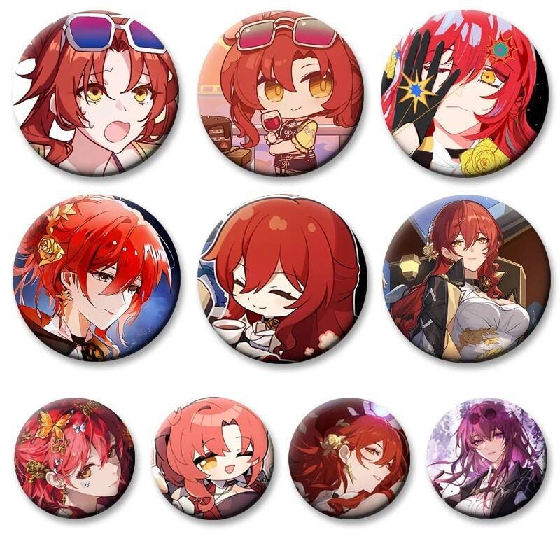เกม Honkai: Star Rail Button Pins Himeko Himeko การ์ตูน Badge รอบ Creative Anime เข็มกลัดสําหรับกระเ
