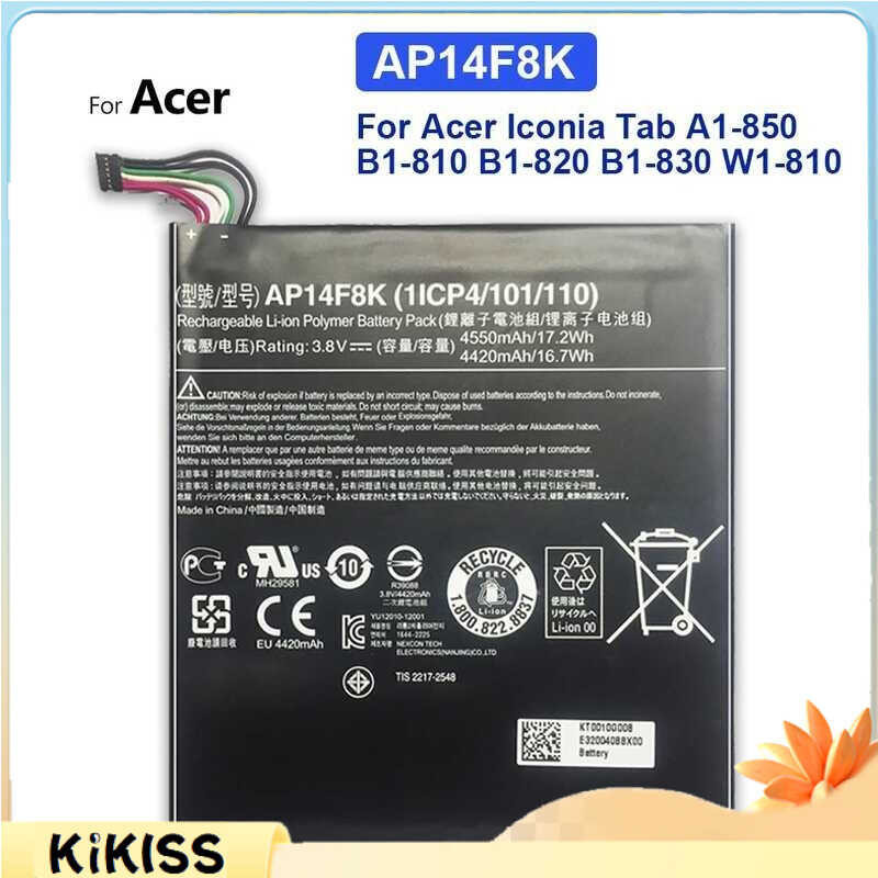 แบตเตอรี่แท็บเล็ตAcer Iconia Tab A1-850 B1-810 B1-820 B1-830 W1-810 4550mAh AP14F8K พร้อมรหัสติดตาม