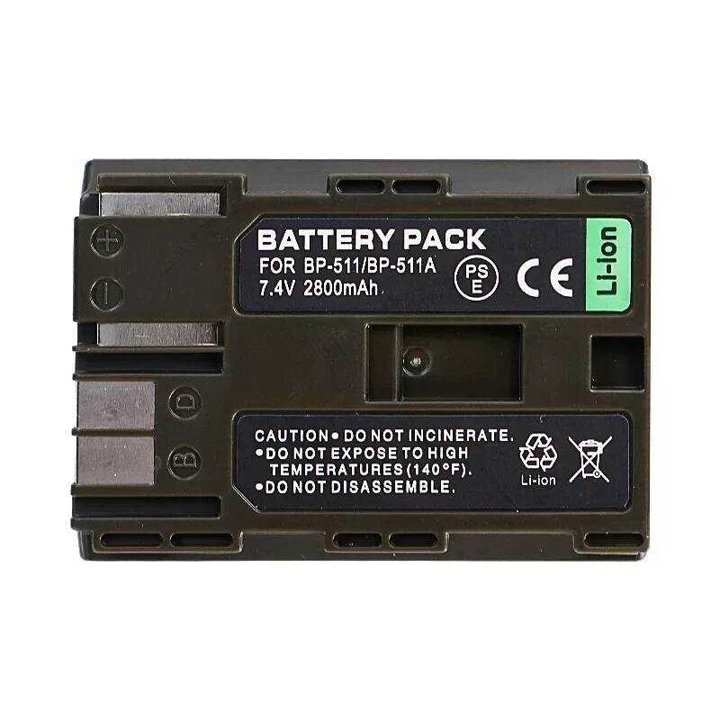 ❃ 2800Mah  7.4V แบตเตอรี่ Bp-511A สําหรับกล้อง Canon SLR 10D 20D 30D 40D 50D 300D G5 G6 5D ❃