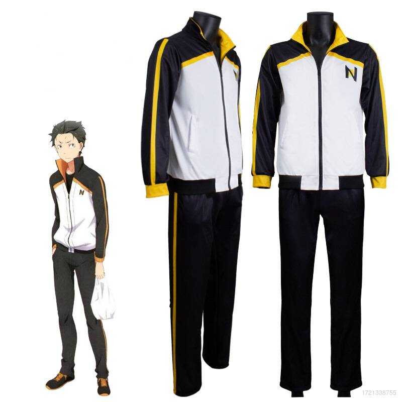 LY Clu Re:Zero Natsuki Subaru Cosplay Jacket Pants Sportwear Anime Costume Man Casual Suits School