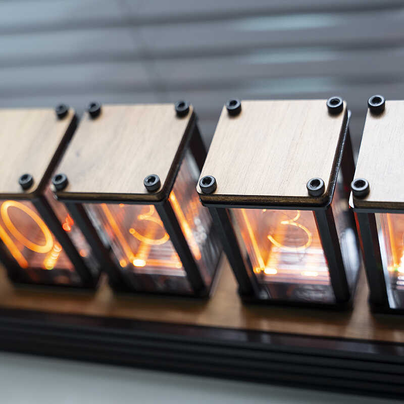 หลอดเรืองแสงนาฬิกาไม้ Nixie DIY ตารางนาฬิกาอิเล็กทรอนิก