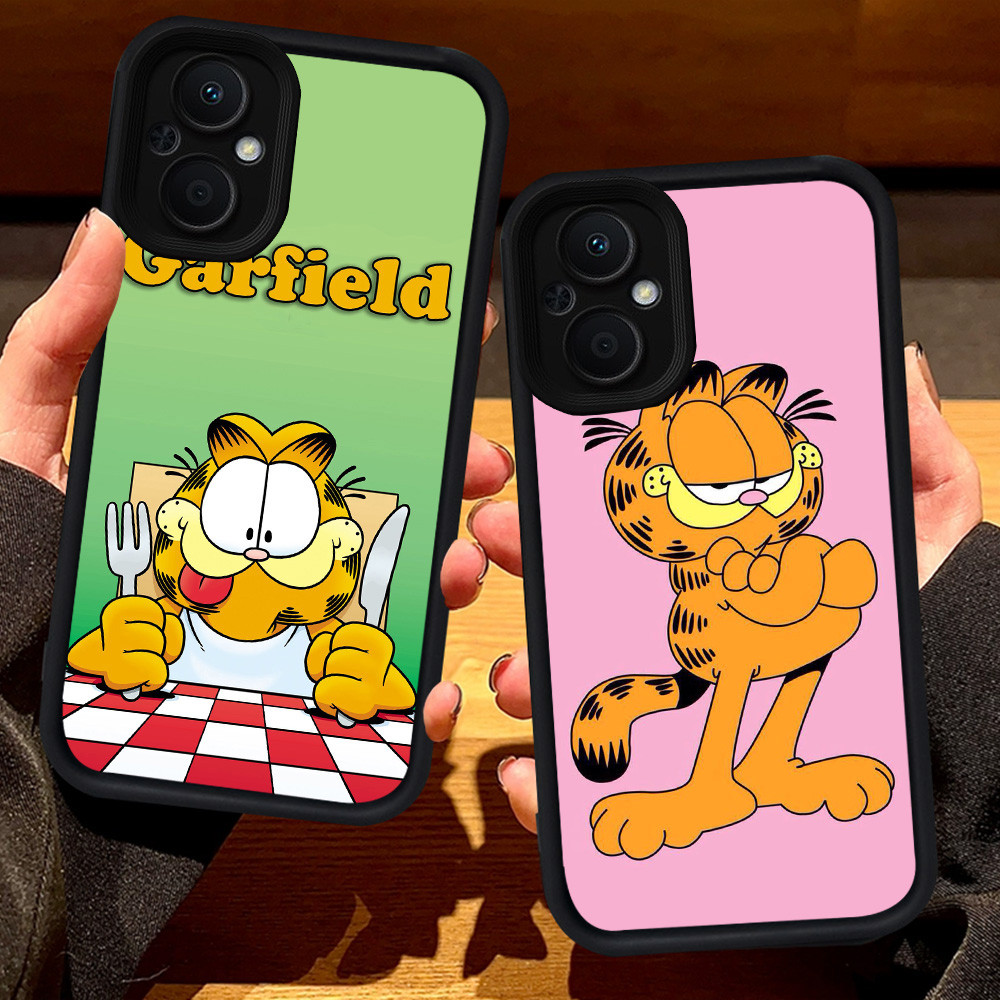 S62 Paint Garfield Case สําหรับ OPPO Reno 7 8 7Z Find X5 Lite 8Z 5G สีดํา