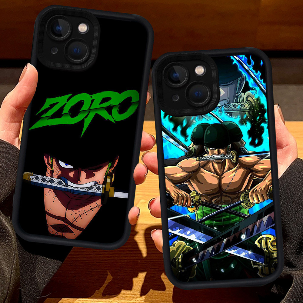 S69 Roronoa One Piece Case สําหรับ iPhone 8 13 6s 6 7 14 Pro Max Plus สีดํา