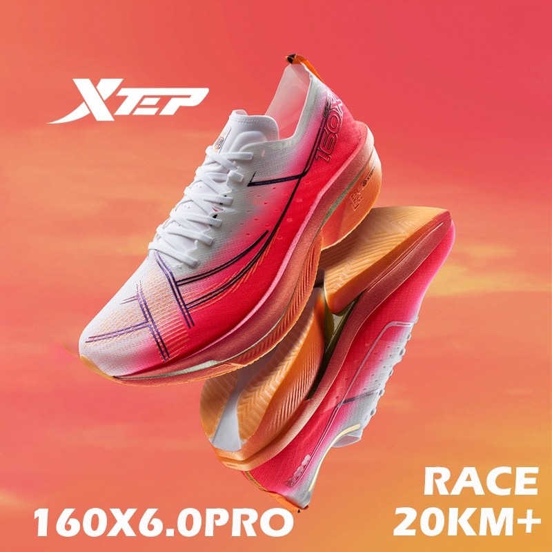 Xtep 160X6.0PRO Champion รองเท้าวิ่ง GT700 แผ่นคาร์บอนทองรองเท้าวิ่งมาราธอน Rebound สูงสุด 85% สําห