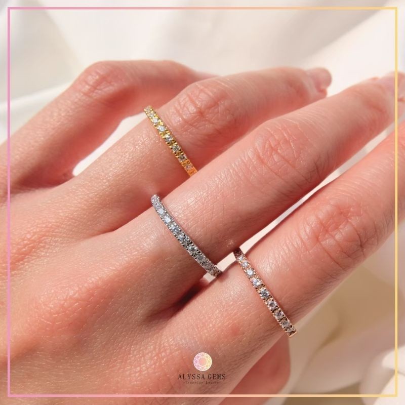 [18][ผ่อน] ALYSSA GEMS แหวนแถวครึ่งวงไซส์ 2 ตังค์