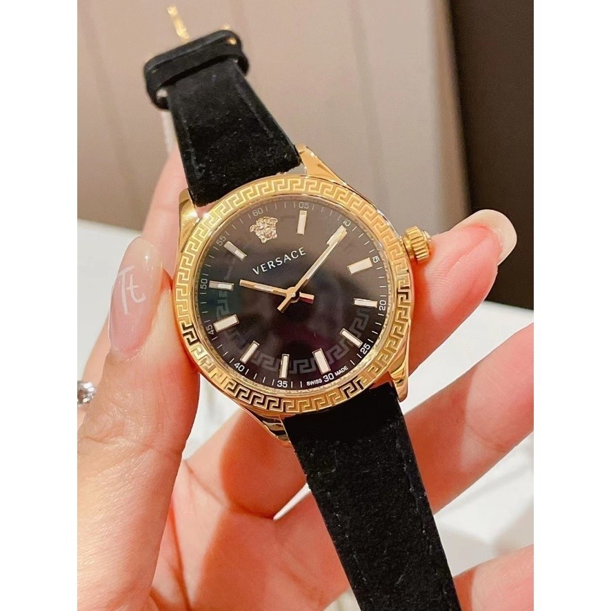 VERSACE Versace Frosted STRAP การเคลื่อนไหวควอตซ์ธุรกิจนาฬิกาแฟชั่นสุภาพสตรี